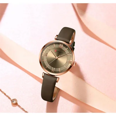 Женские часы Сurren 9079 Rose Gold-Coffee