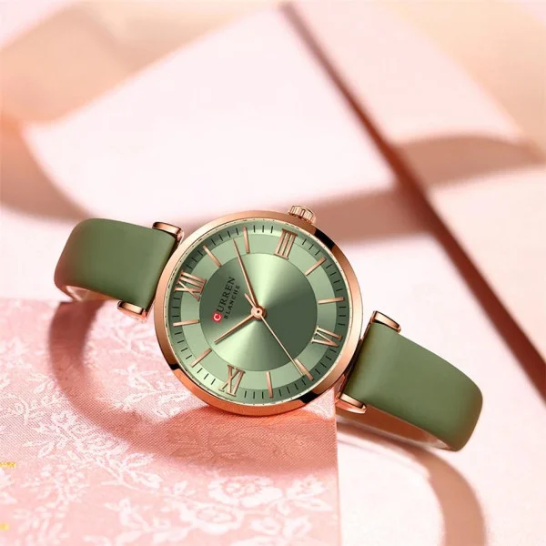 Жіночий годинник Сurren 9079 Rose Gold-Light Green фото 3