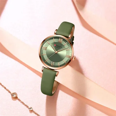 Жіночий годинник Сurren 9079 Rose Gold-Light Green
