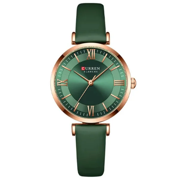 Жіночий годинник Сurren 9079 Rose Gold-Dark Green фото 1