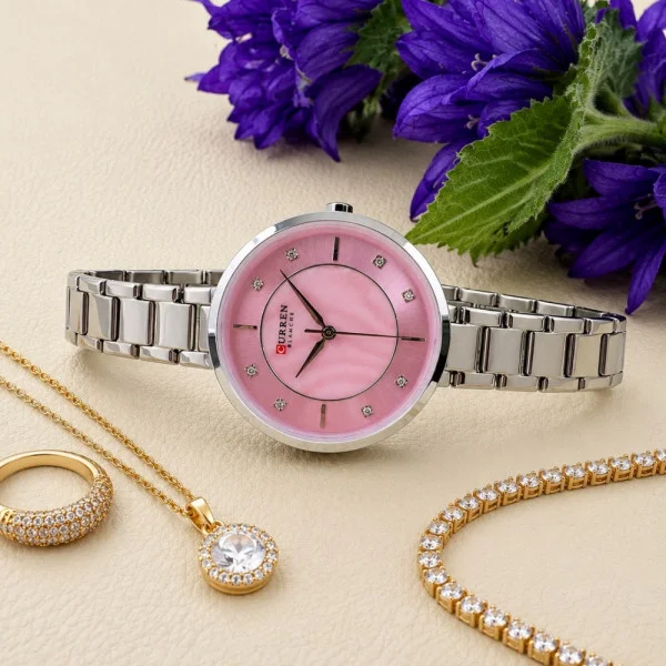 Женские часы Curren 9051 Silver-Pink фото 8