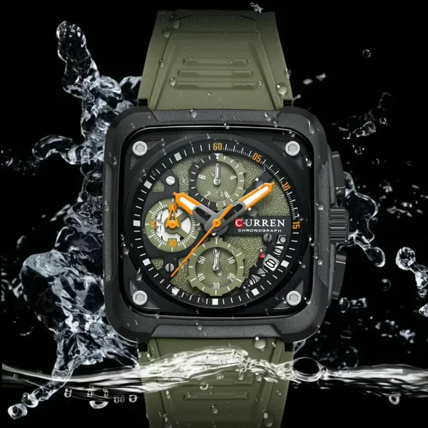 Чоловічий годинник Curren 8461 Army Green фото 6