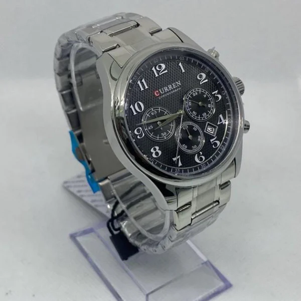 Чоловічий годинник Curren 8466 Silver-Black фото 5