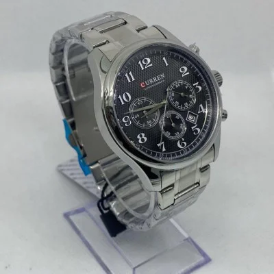 Мужские часы Curren 8466 Silver-Black