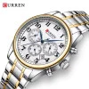 Чоловічий годинник Curren 8466 Silver-Gold-White фото 3