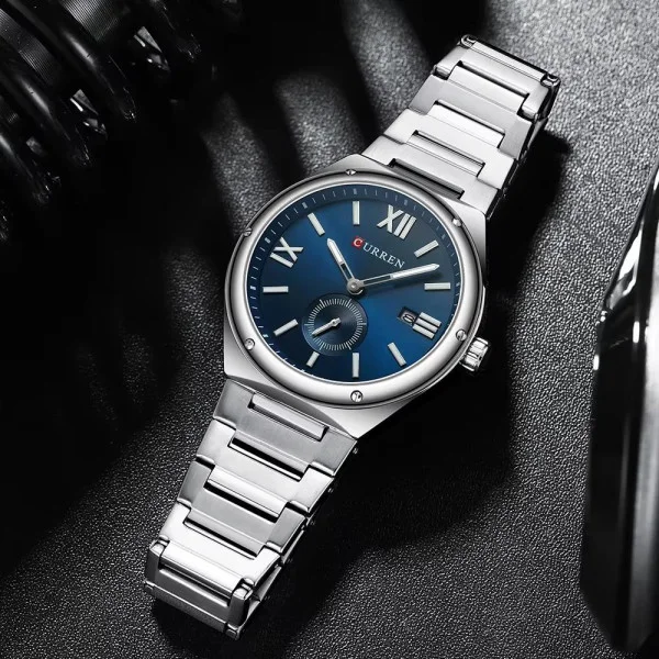 Мужские часы Curren 8471 Silver-Blue фото 3