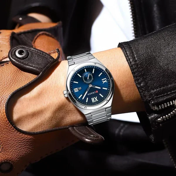 Мужские часы Curren 8471 Silver-Blue фото 4