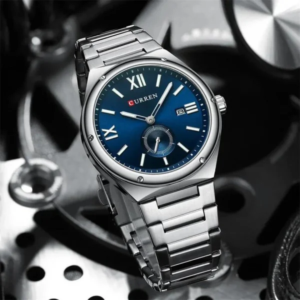 Мужские часы Curren 8471 Silver-Blue фото 5