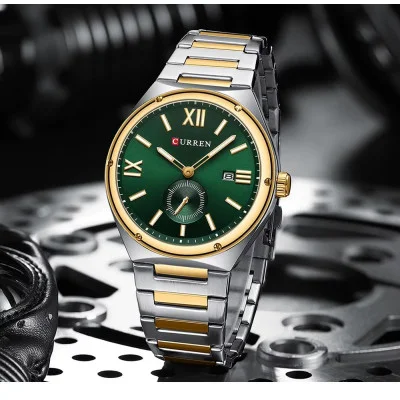 Curren 8471 Silver-Gold-Green