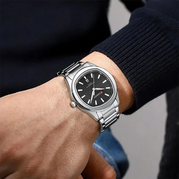 Чоловічий годинник Curren 8474 Silver-Black фото 5