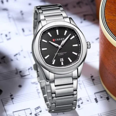 Curren 8474 Silver-Black