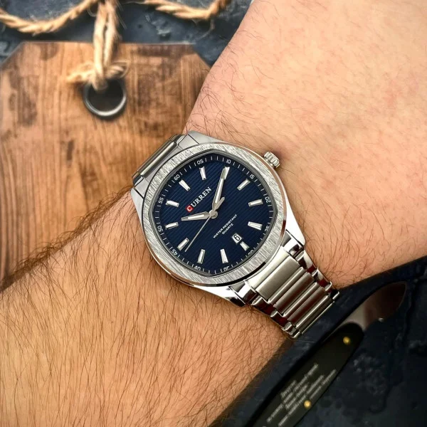 Чоловічий годинник Curren 8474 Silver-Blue фото 9