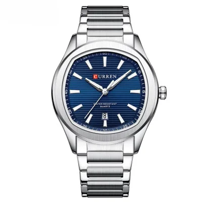 Мужские часы Curren 8474 Silver-Blue