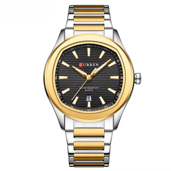 Чоловічий годинник Curren 8474 Silver-Gold-Black фото 1