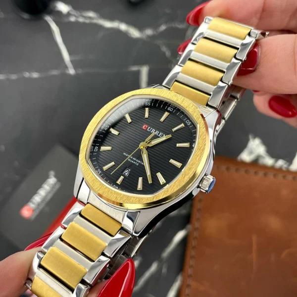 Чоловічий годинник Curren 8474 Silver-Gold-Black фото 3