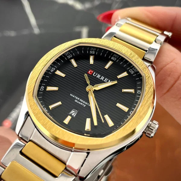 Чоловічий годинник Curren 8474 Silver-Gold-Black фото 4