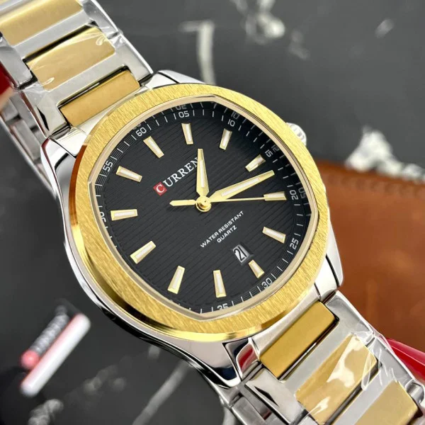 Чоловічий годинник Curren 8474 Silver-Gold-Black фото 7
