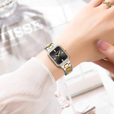 Женские часы Curren 9102 Silver-Gold-Black
