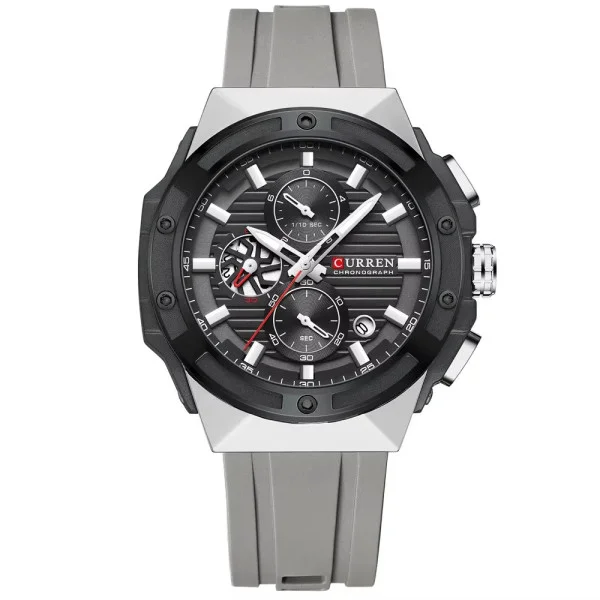 Чоловічий годинник Curren 8462 Silver-Black фото 1