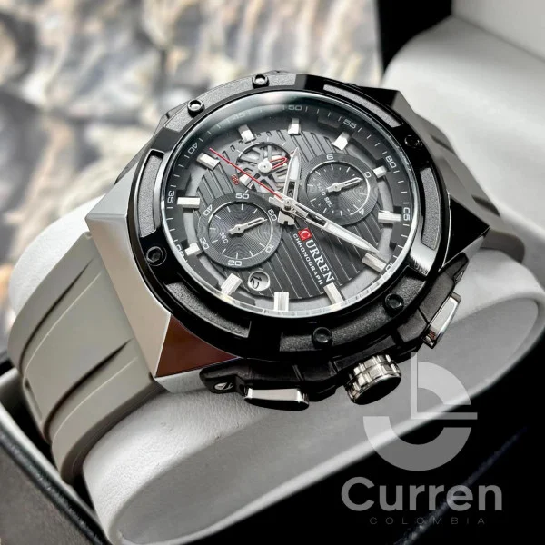 Чоловічий годинник Curren 8462 Silver-Black фото 5
