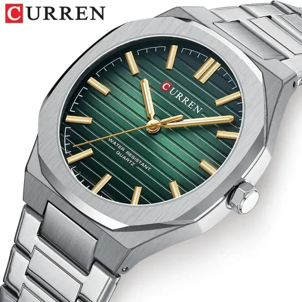 Чоловічий годинник Сurren 8456 Silver-Green фото 3
