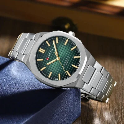 Чоловічий годинник Сurren 8456 Silver-Green