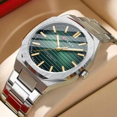 Чоловічий годинник Сurren 8456 Silver-Green