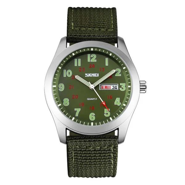 Чоловічий годинник Skmei 9112GN Silver-Green фото 1