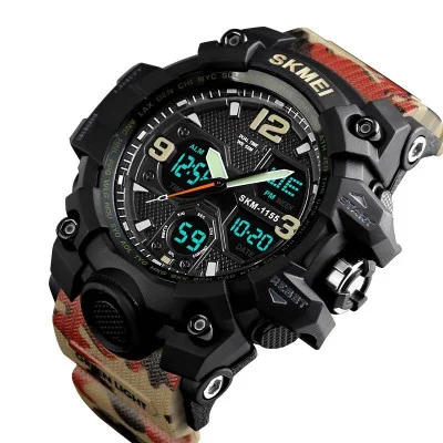 Чоловічий годинник Skmei 1155BCMRD Black-Camo Red