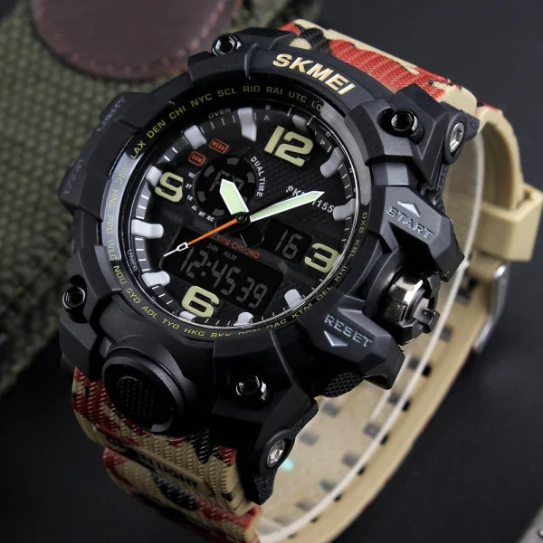 Чоловічий годинник Skmei 1155BCMRD Black-Camo Red фото 4