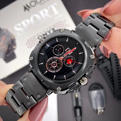 Умные смарт часы Modfit Onyx Black Steel + Ремешок в подарок