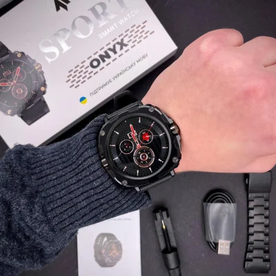 Умные смарт часы Modfit Onyx Black Steel + Ремешок в подарок