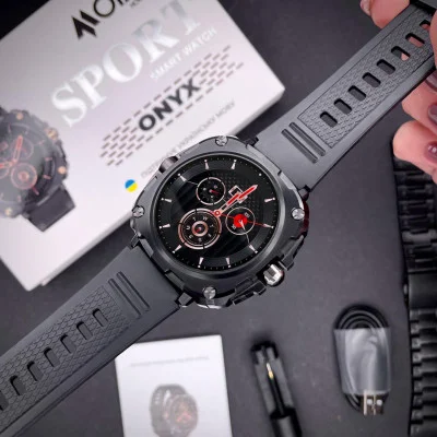 Умные смарт часы Modfit Onyx Black Steel + Ремешок в подарок