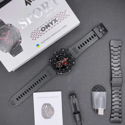 Умные смарт часы Modfit Onyx Black Steel + Ремешок в подарок