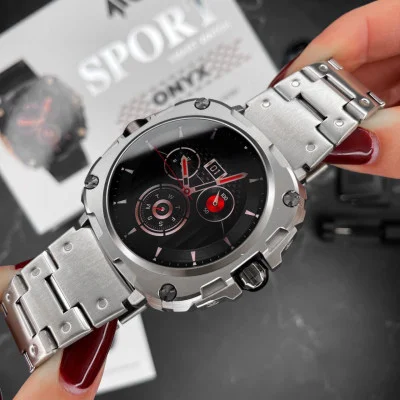 Умные смарт часы Modfit Onyx Silver Steel + Ремешок в подарок