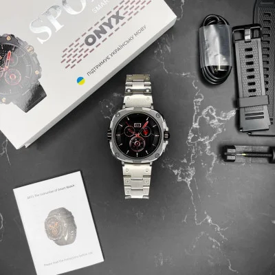 Умные смарт часы Modfit Onyx Silver Steel + Ремешок в подарок