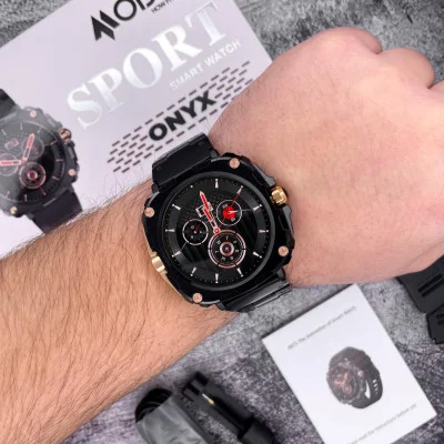 Умные смарт часы Modfit Onyx Black-Gold Steel + Ремешок в подарок