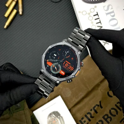 Розумний годинник Modfit Titan-X Black Steel + ремінець в подарунок