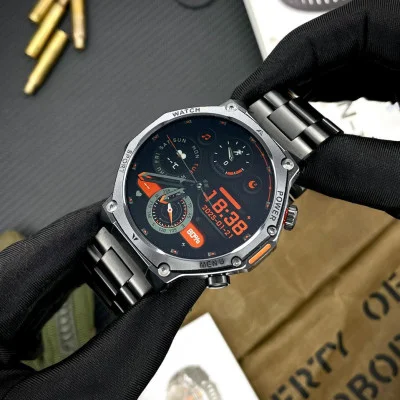 Розумний годинник Modfit Titan-X Black Steel + ремінець в подарунок