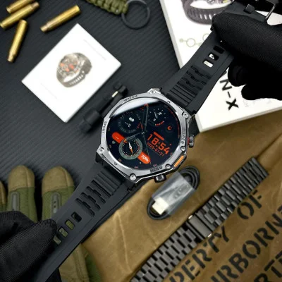 Розумний годинник Modfit Titan-X Black Steel + ремінець в подарунок