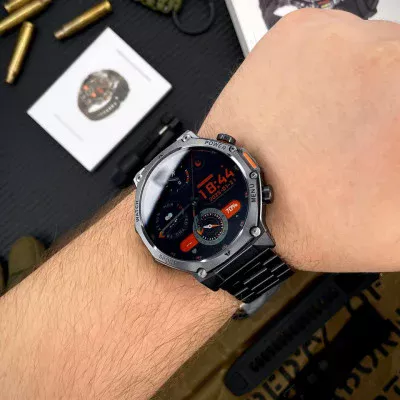 Умные смарт часы Modfit Titan-X Black Steel + Ремешок в подарок