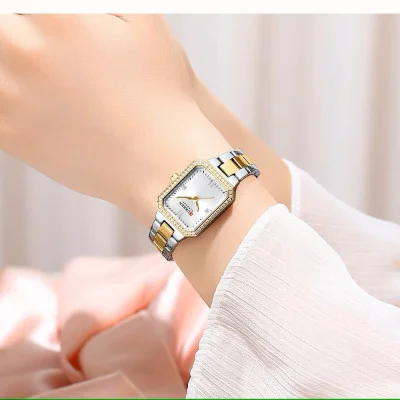 Женские часы Curren 9102 Silver-Gold-White