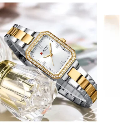 Женские часы Curren 9102 Silver-Gold-White