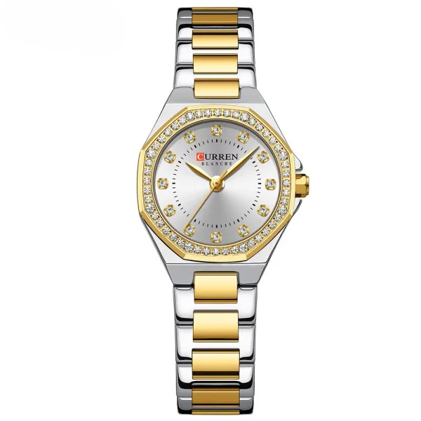 Женские часы Curren 9100 Silver-Gold-White фото 1