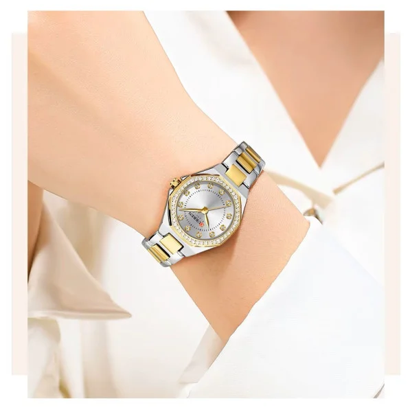 Женские часы Curren 9100 Silver-Gold-White фото 3