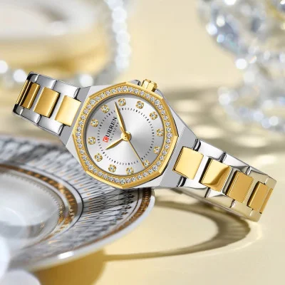 Жіночий годинник Curren 9100 Silver-Gold-White
