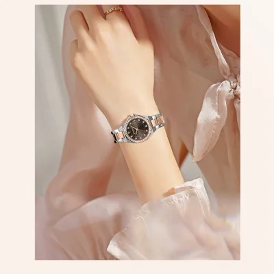Женские часы Curren 9100 Silver-Rose Gold-Brown