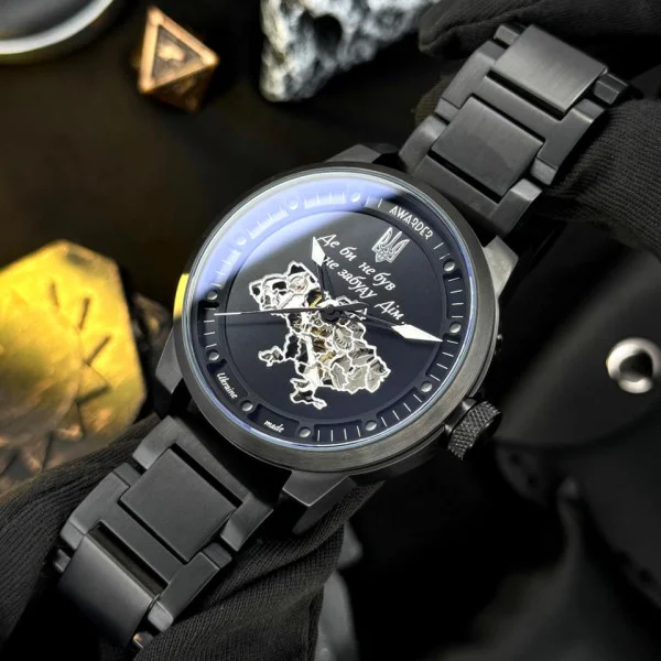 Чоловічий годинник Awarder 058 Де би не був Black-White Steel фото 5