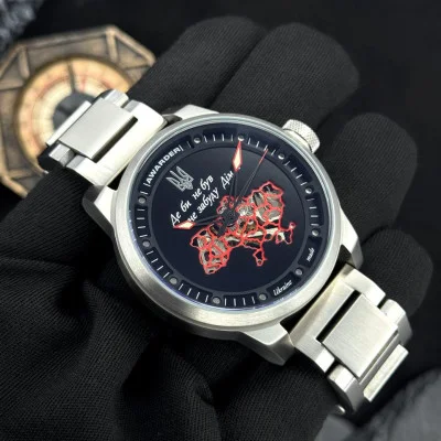 Чоловічий годинник Awarder 058 Де би не був Silver-Black Steel