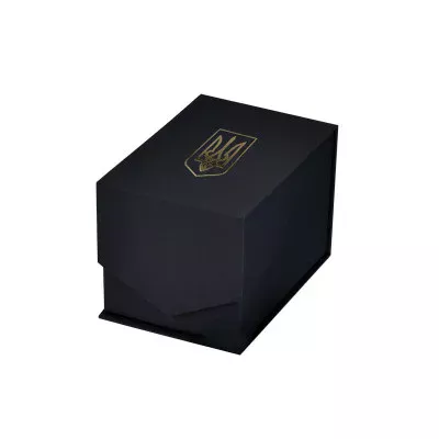 Коробочка для годинника 1023 чорна з тризубом